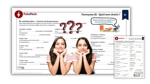 FicheFlash Vocabulaire - Paronyme (partie 1) B1