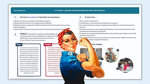 Le 8 mars - Journée internationale des droits des femmes (B2-C1)
