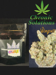 Chronic Solutions Dispensary in Norman now has Wingsuit strain Flower by Cure