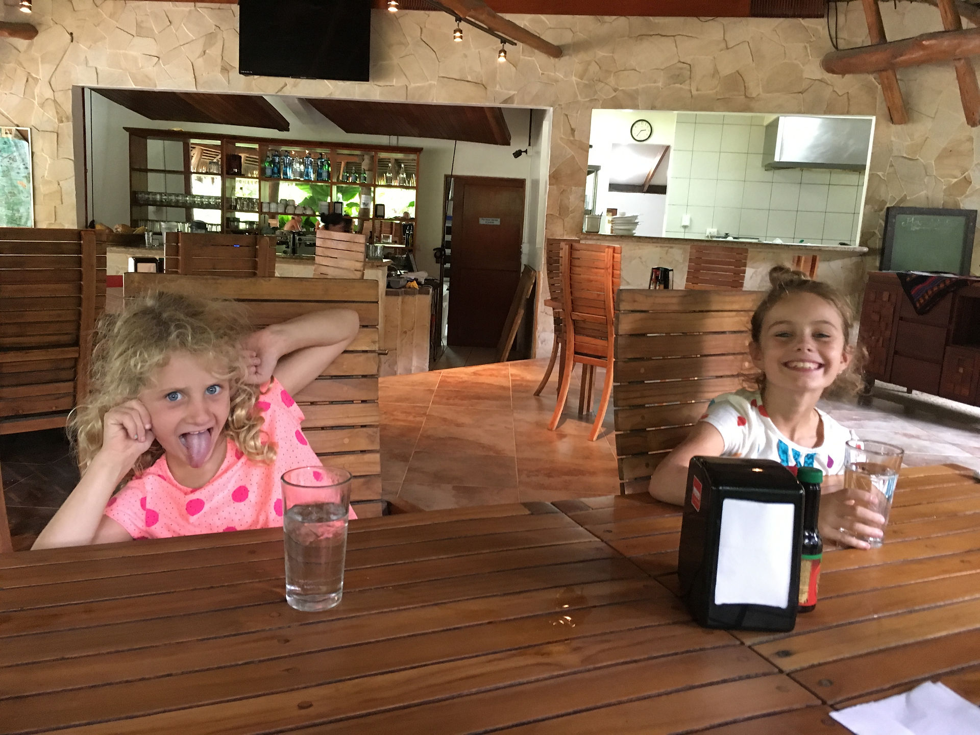 Goofing off at lunch
