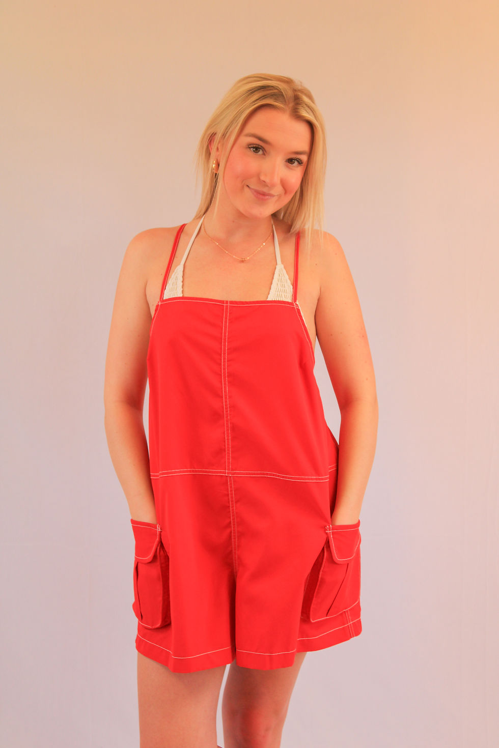 Thumbnail: Cargo Style Overall Romper