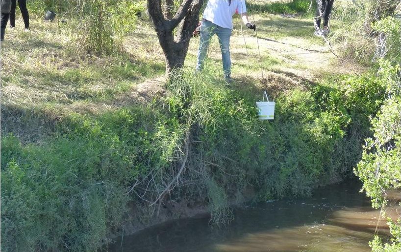 Trabajos de limpieza sobre la margen arbolada del Arroyo Cululucito en Puente Cirilo