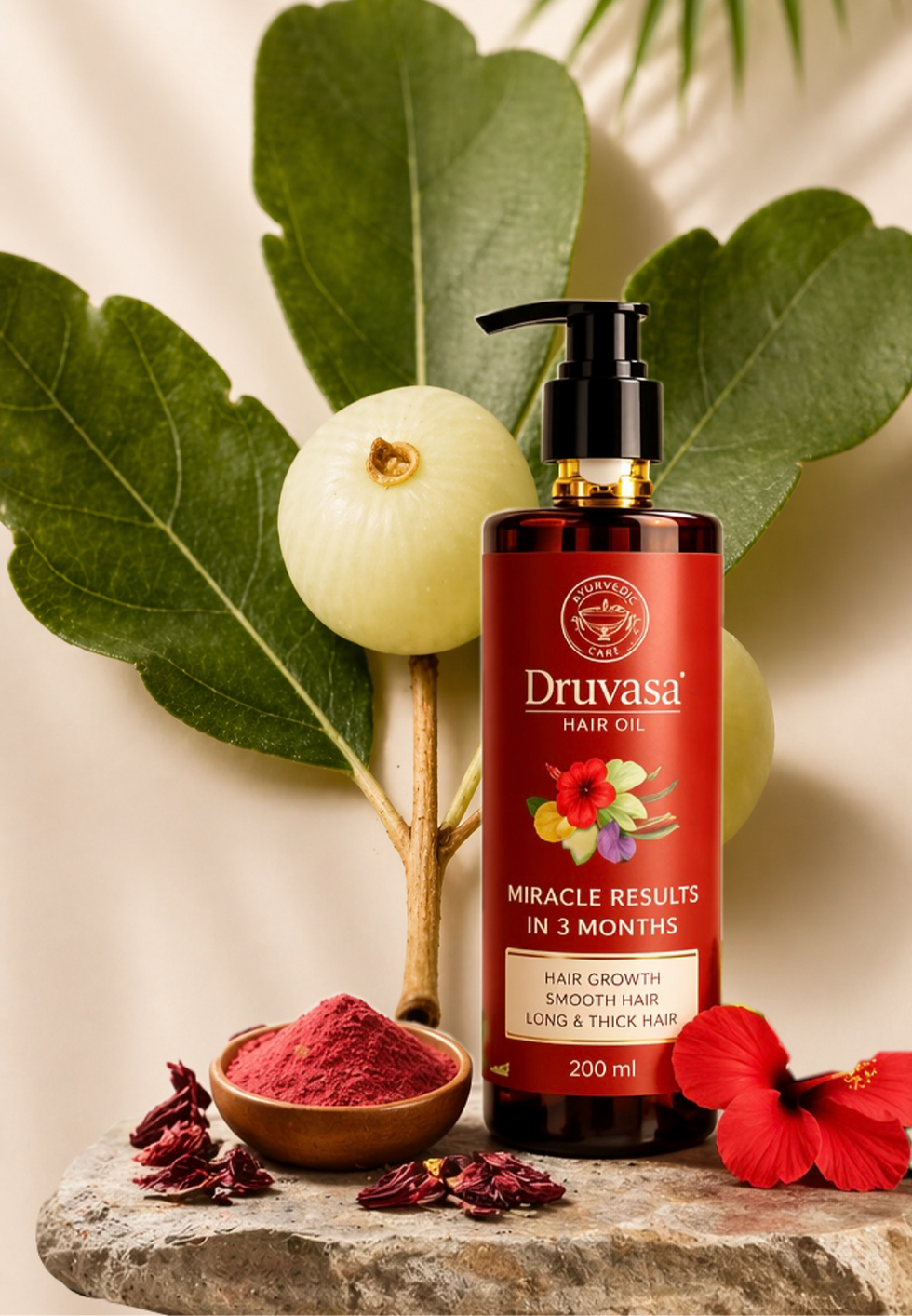 Thumbnail: Druvasa Ayurvedic Herbal Hair Oil Grow Your  Hair With Natural Ingredients 200ML