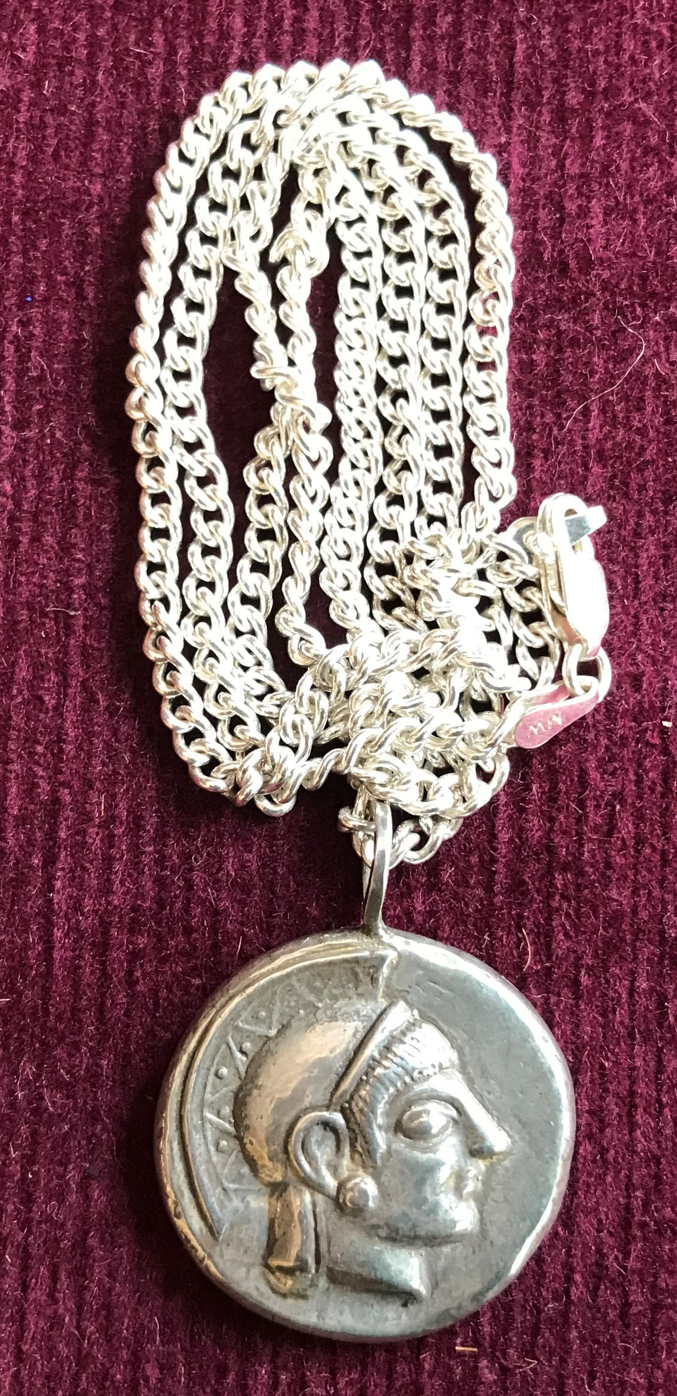 Solid Silver Greek Coin Copy Necklace Athena Visit Batuta Gallery solid-silver-greek-coin-copy-necklace-athena-visit-batuta-gallery