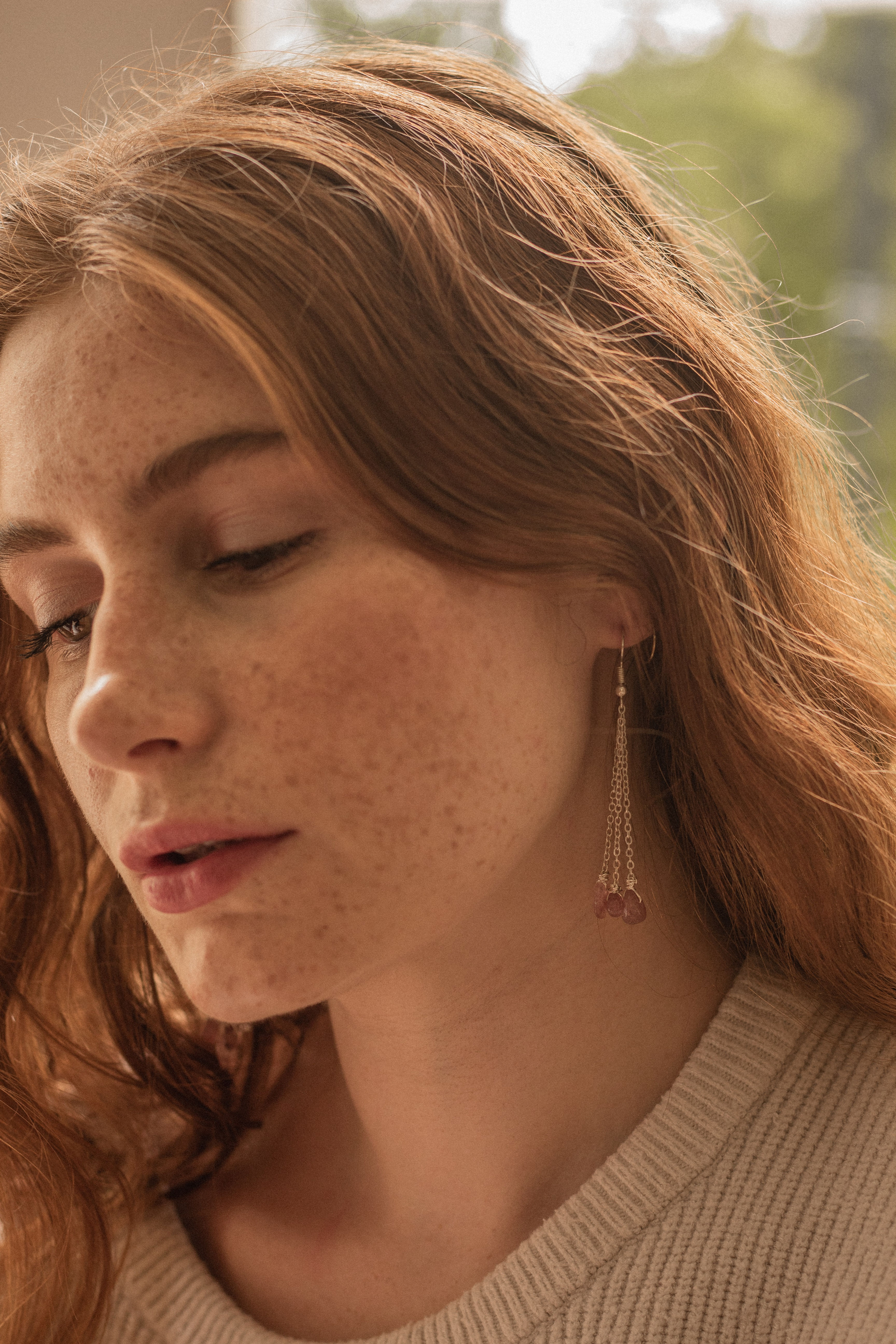 Rhodochrosite Semi-Precious Stone 925 Sterling Silver Earrings - Xander Kostroma