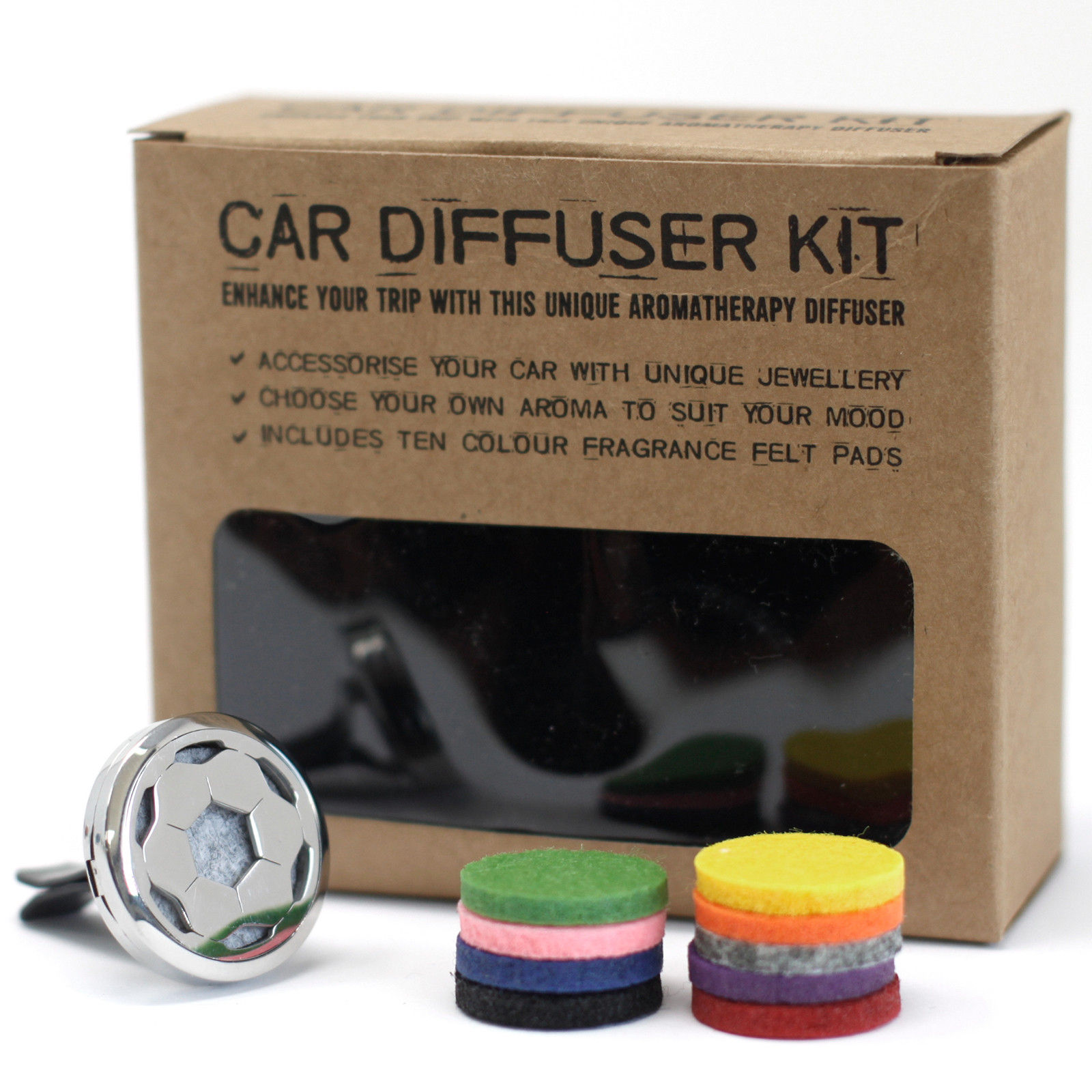 Football Aromatherapy Car Diffuser Kit with 10ml Pure Essential Oil - 30mm