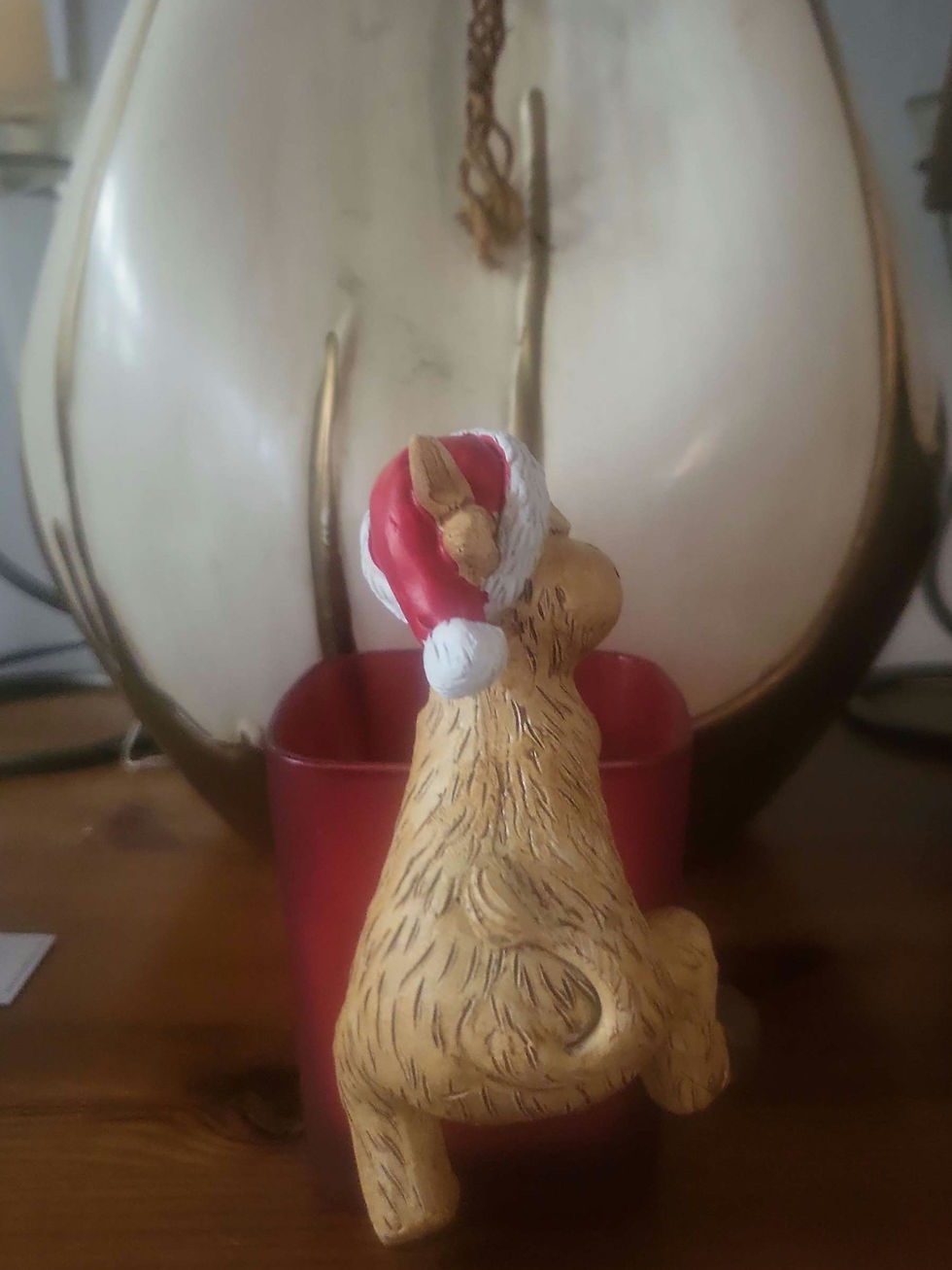 Thumbnail: Santa Hat Highland Cow Pot Pal, 12cm