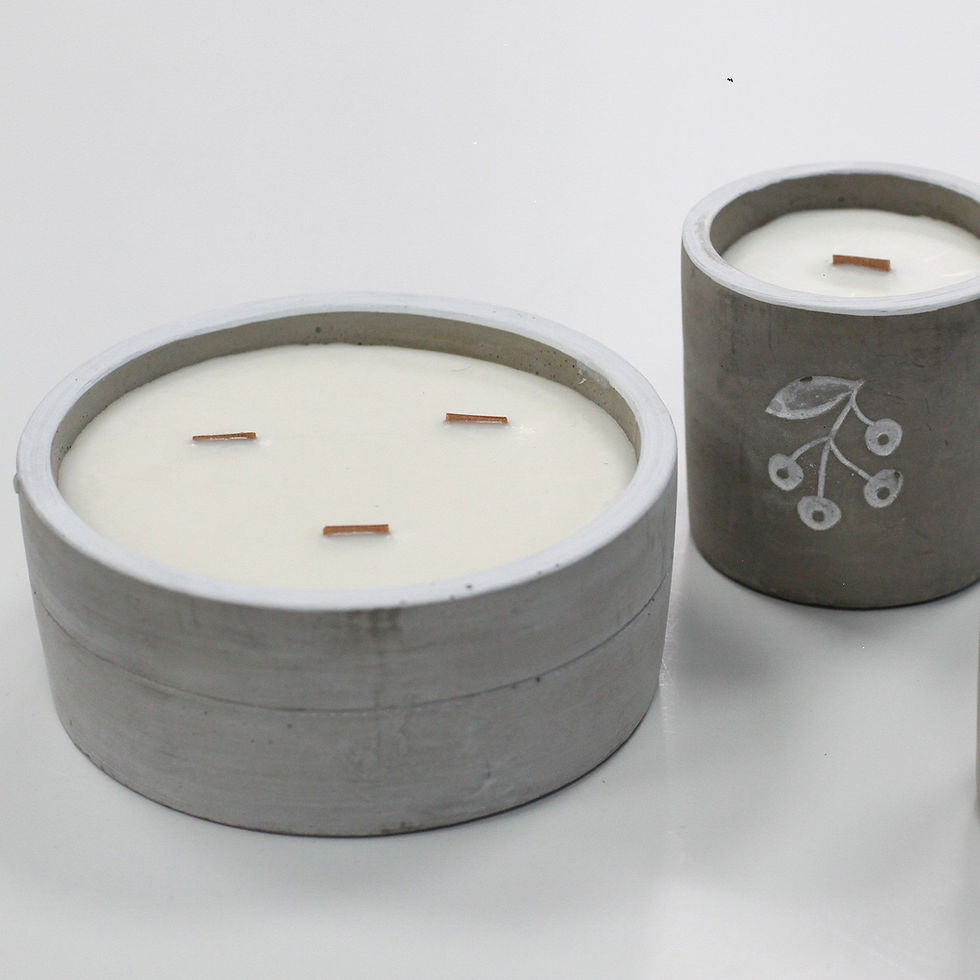 Thumbnail: Concrete Rosewood Wooden Wick Soy Wax Scented Candles