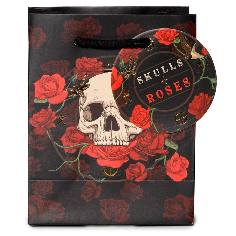 Skulls & Roses Red Roses Gift Bags - S M L