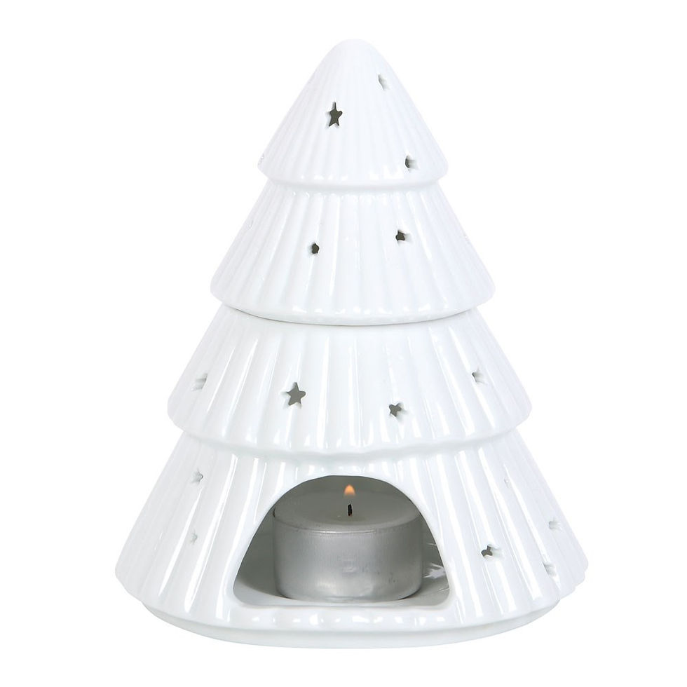 Thumbnail: Christmas Tree Oil Burner in Pink or Winter White - Gift Boxed