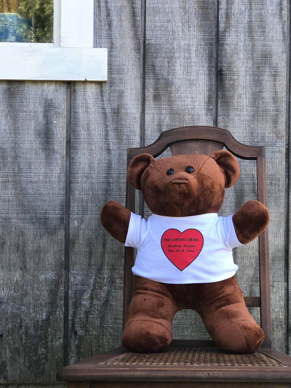 Thumbnail: Bear sitting on a chair outside.