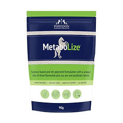 Metabolize. Equine metabolic supplement
Science-based and vet-approved formulation with a unique mix of three flavonoids plus our prebiotic and post-biotic blend.
All natural MetaboLize® is highly palatable and has a low daily serve of 3 to 6 grams, so for a 400kg pony a 90 gram sachet should last around 30 days.
Is MetaboLize® right for my horse?
PREBIOTIC & POSTBIOTIC
EUCALYPTUS
VINE TEA
JAPONICA
NON-SWABBABLE