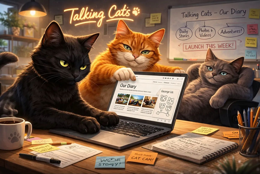Talking Cats -- George, Mack & Mule | The Cats of Sheffield and London