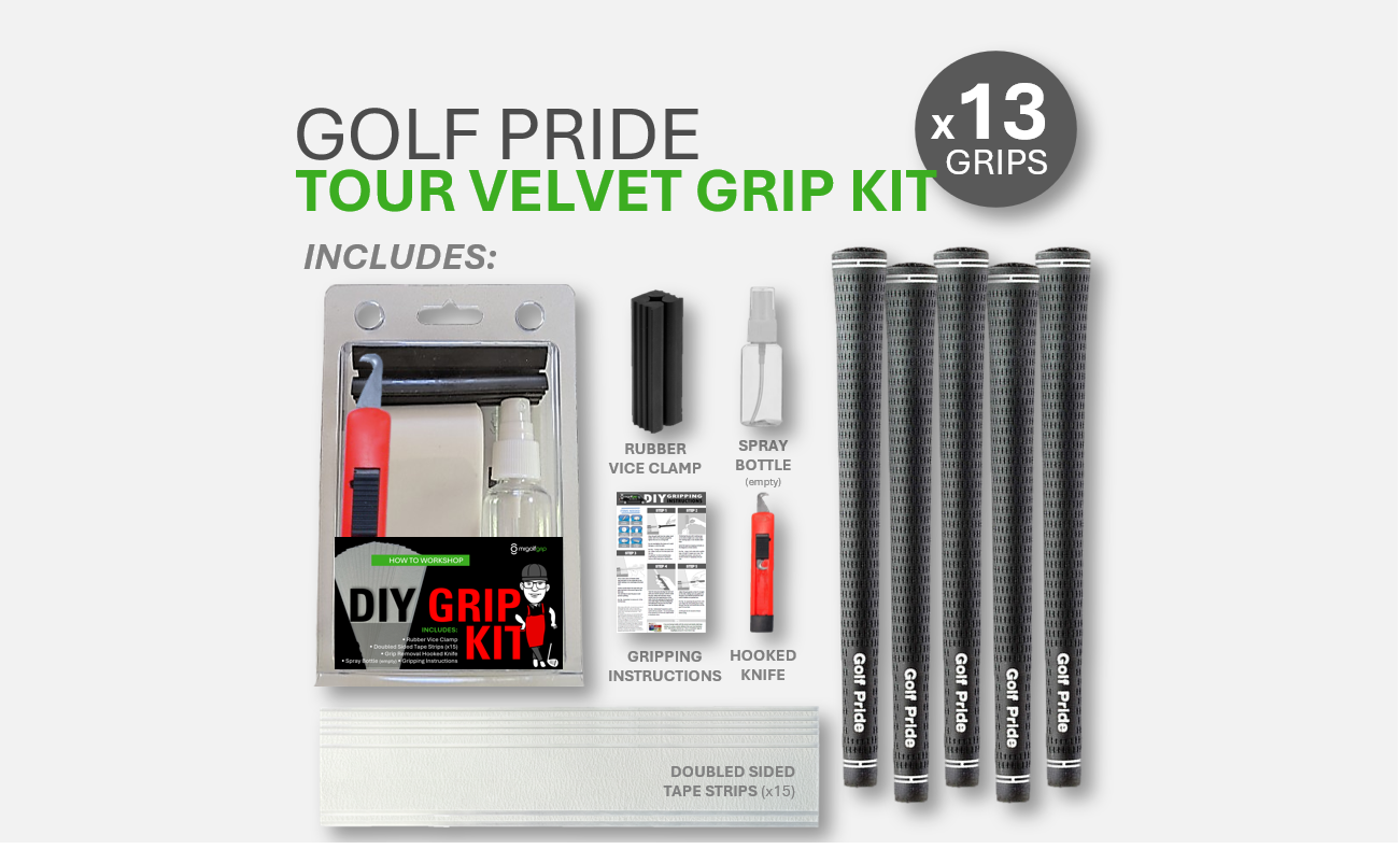 Golf Pride Tour Velvet (13) PLUS DIY Deluxe Kit