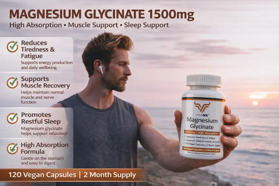 magnesium glycinate 1500mg high absorption sleep muscle capsules UK