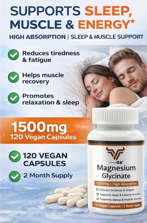 magnesium glycinate 1500mg high absorption sleep muscle capsules UK
