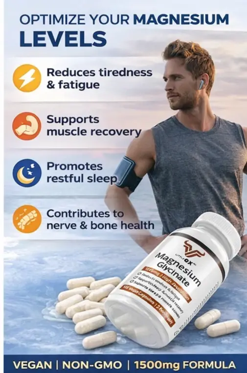 magnesium glycinate 1500mg high absorption sleep muscle capsules UK