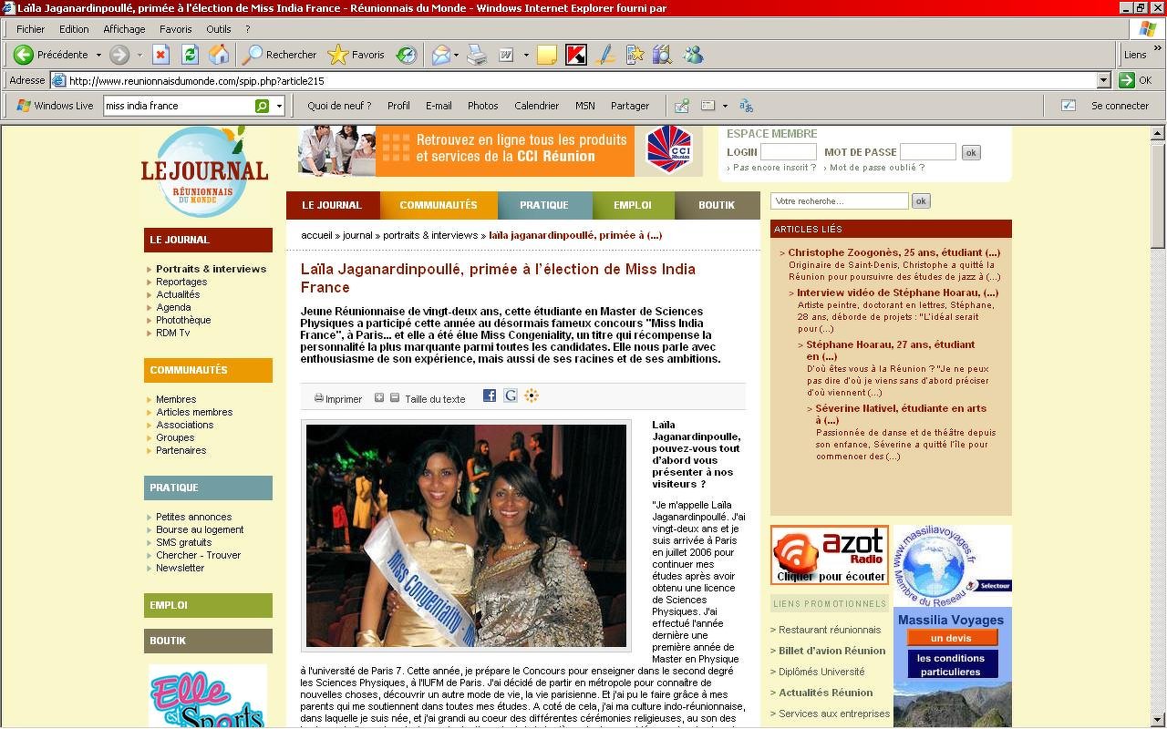 Journal reunion du monde