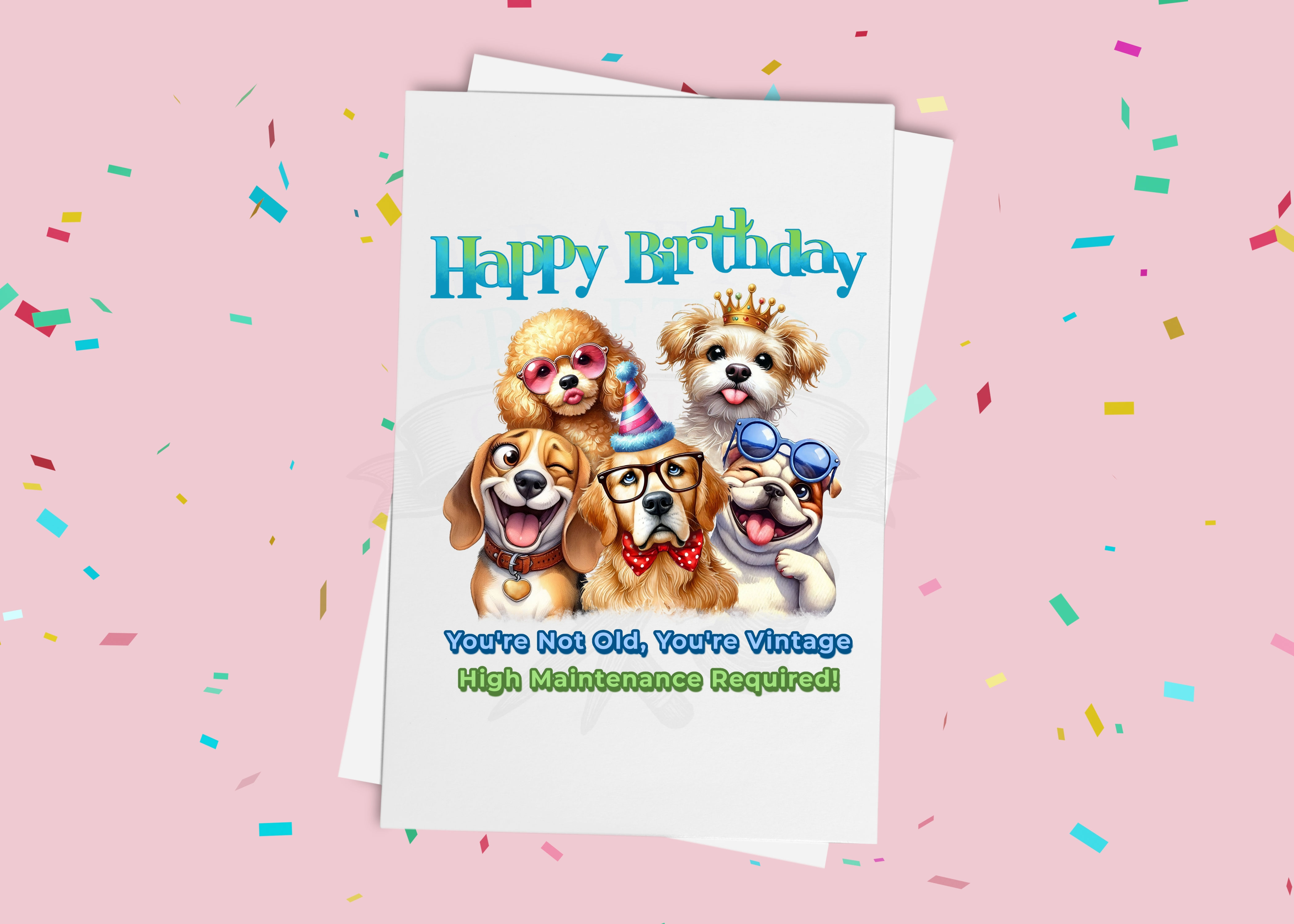 Funny Dog Birthday Card | Funny Aging Card | Dog Lover | Vintage Birthday