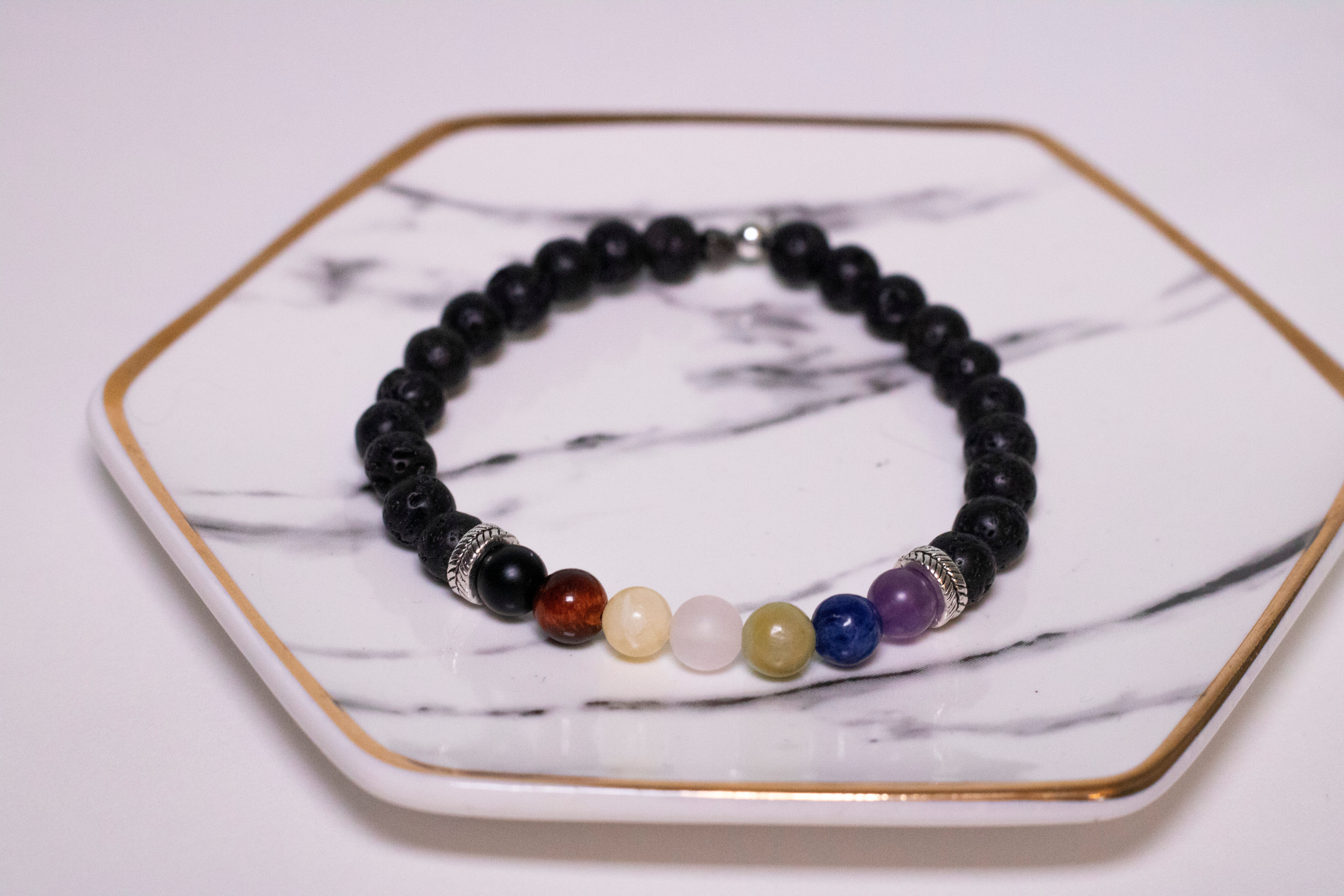 Chakra Lava Bead Lacelet