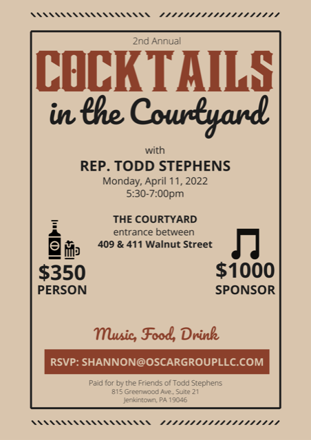 Rep. Stephen's Cocktails in the Courtyard