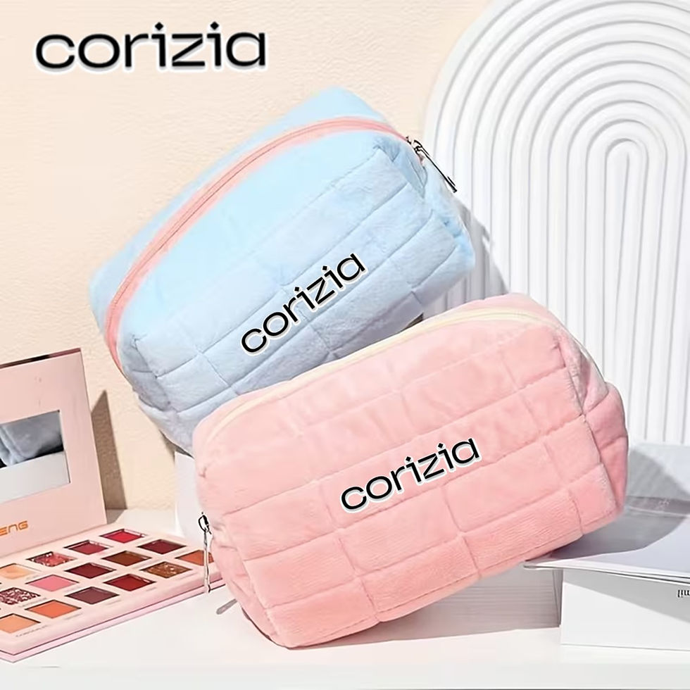 Beauty case da viaggio Cloud Puff Makeup Bag rosa e azzurro