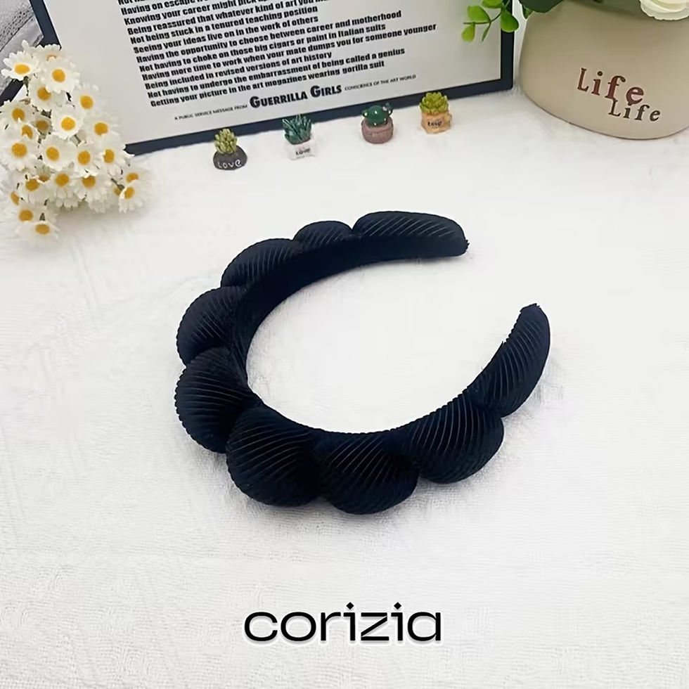 Fascia bombata a nuvola in velluto nero per capelli