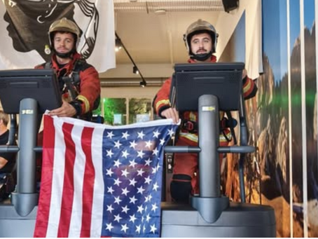 AJACCIO : LES POMPIERS GRAVISSENT 40 ÉTAGES EN HOMMAGE AU 11 SEPTEMBRE