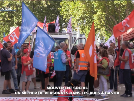 Bastia : un millier de manifestants dans les rues pour le mouvement social national