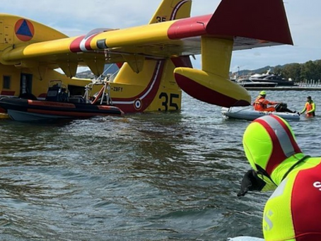 LE CANADAIR REMORQUÉ APRÈS QUATRE JOURS D'INTERVENTION