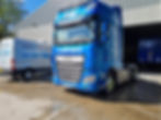 Blue Coolfreight DAF truck and refrigerated transport van