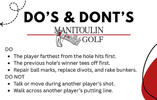 Manitoulin Golf Course Rules, Safety & Policy