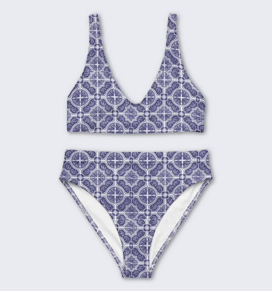Bikini Bleuet mit Mosaik-Motif von Reze Design