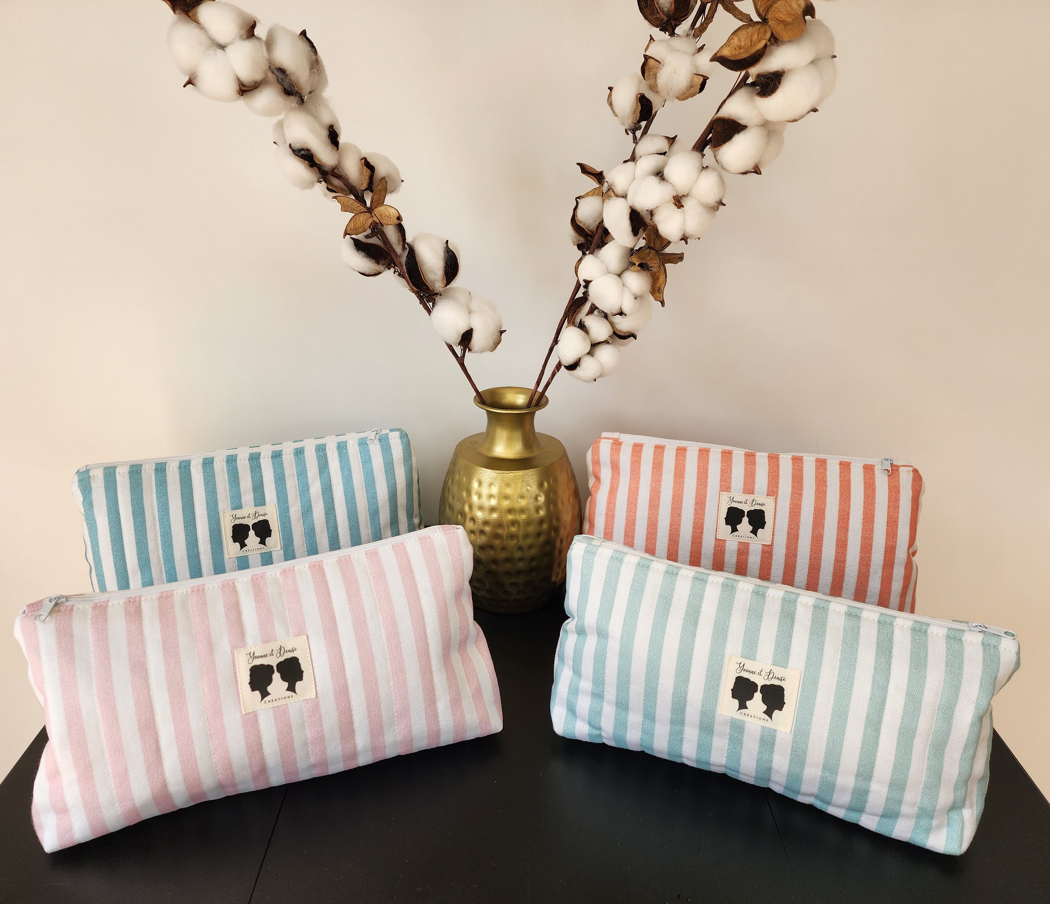 pochette en tissu fait main personnalisable, fabriqué en france, couleur pastel