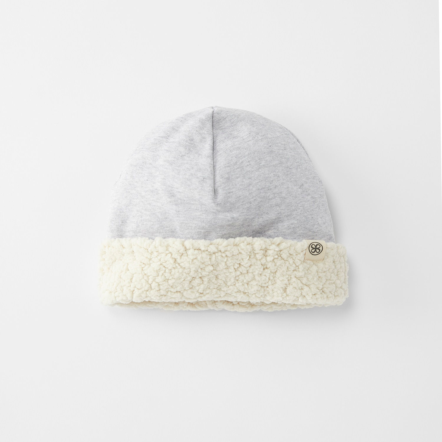 Bonnet réversible en teddy 'gris' - Cloby