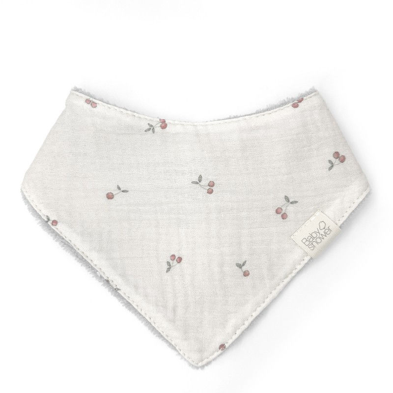 Bavoir bandana bambou 'cherry' - Babyshower