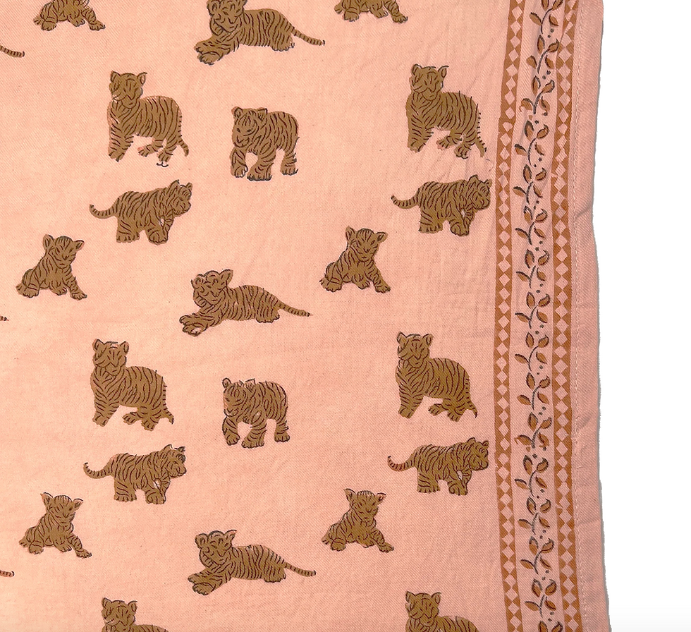 Miniature : Petit foulard 'tigre pêche' - Milinane