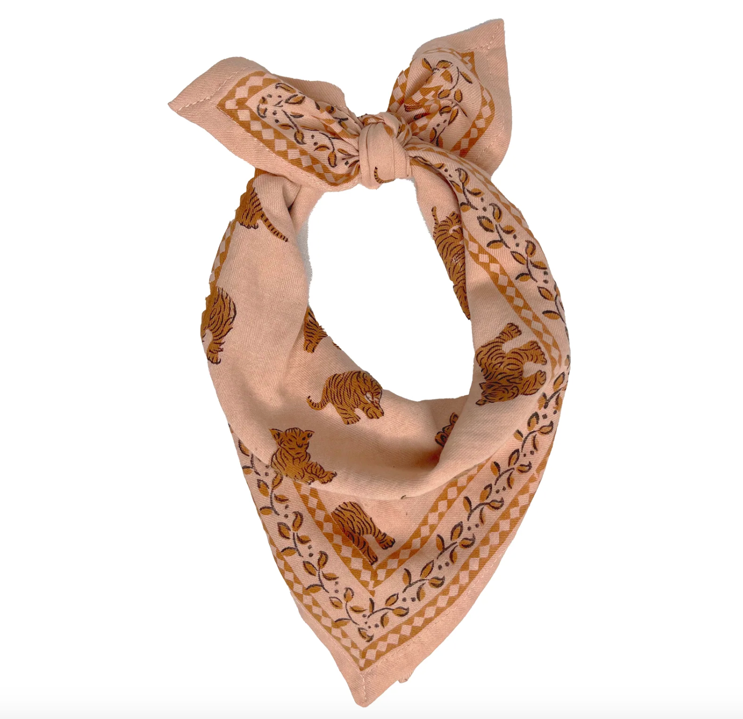 Petit foulard 'tigre pêche' - Milinane