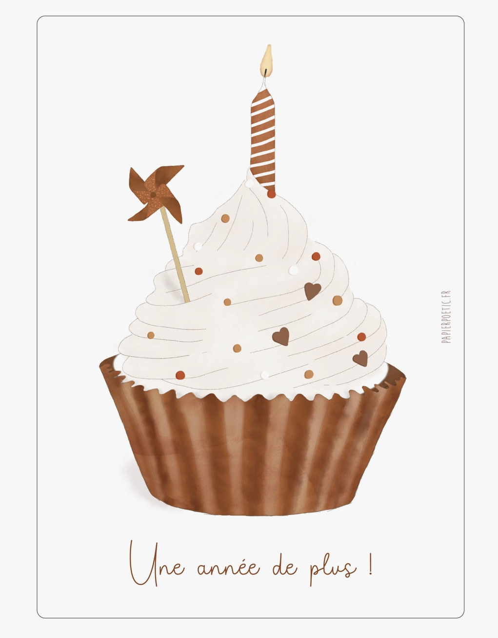 Carte d'anniversaire 'une année de plus' - Papier Poetic