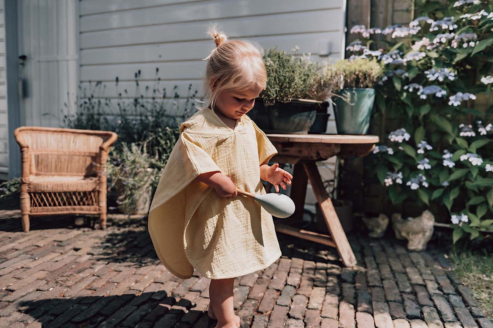 Miniature : Poncho de bain en gaze de coton Faro 'honey' - Koeka