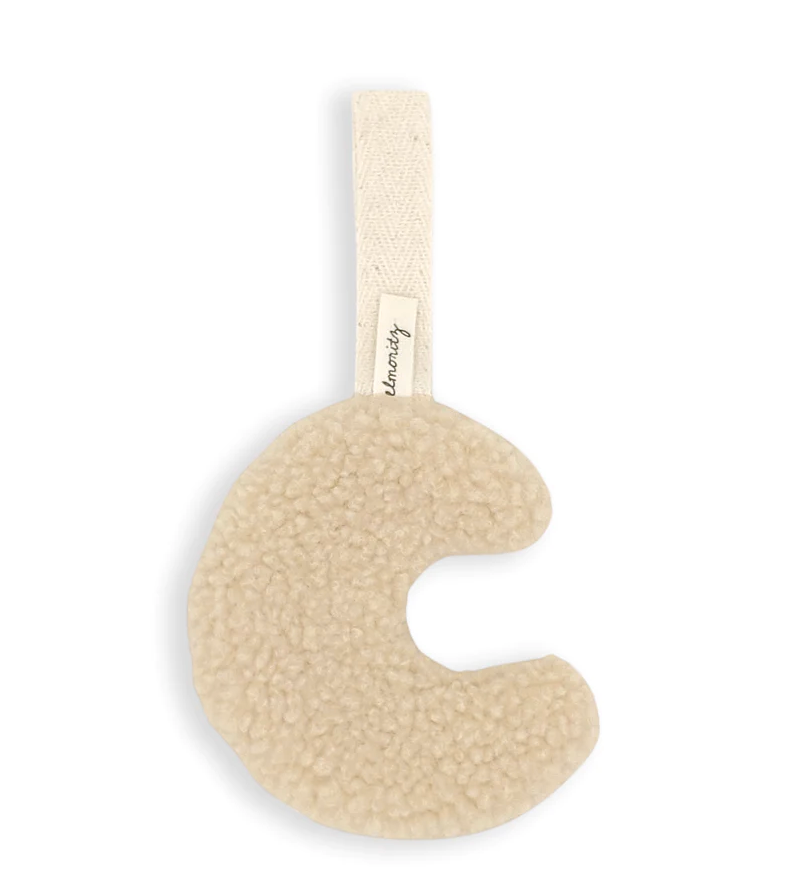 Attache tétine lune sherpa sable