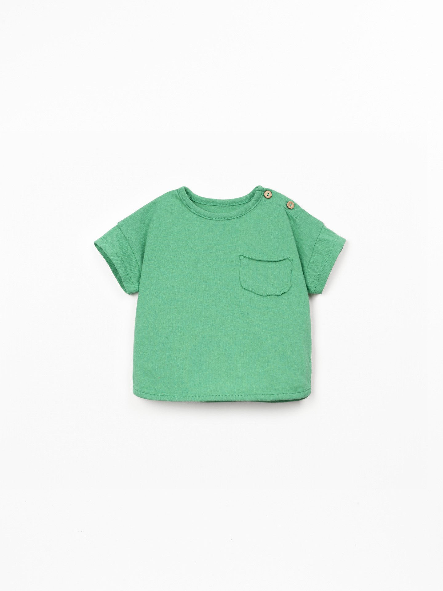 T-shirt en coton bio avec boutons sur l'épaule - Play Up