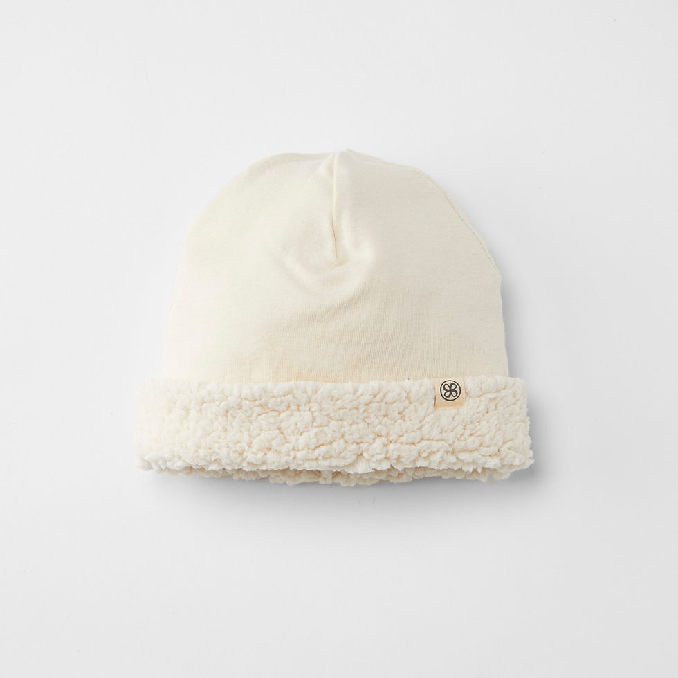 Bonnet réversible en teddy 'off white' - Cloby