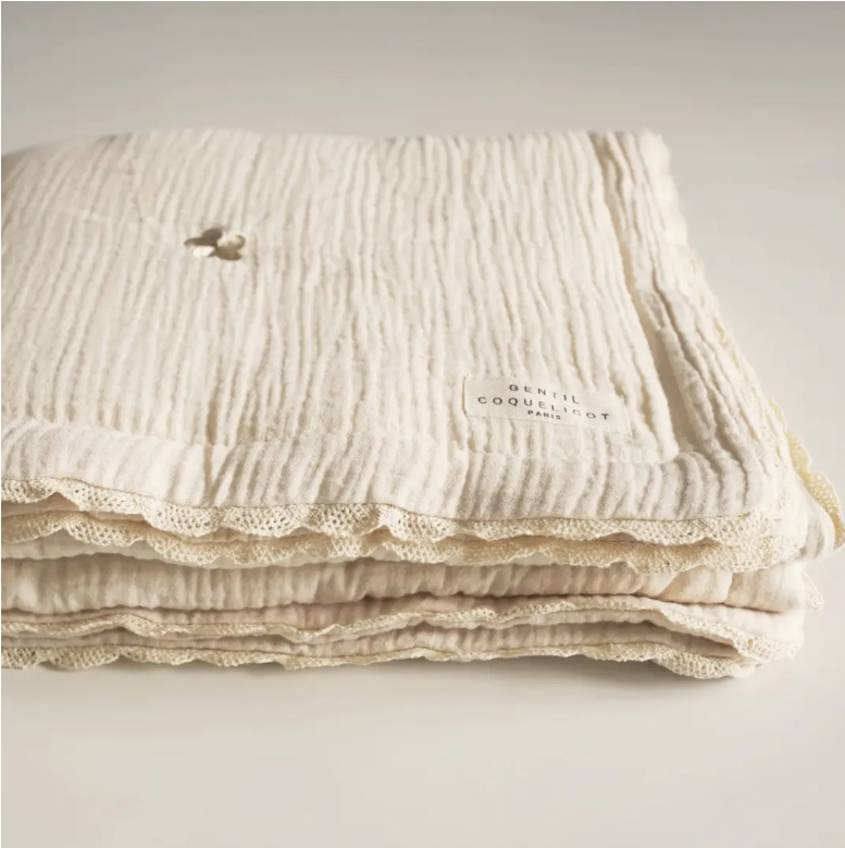 Miniature : Plaid matelassé 'fleurs' - Gentil Coquelicot Paris
