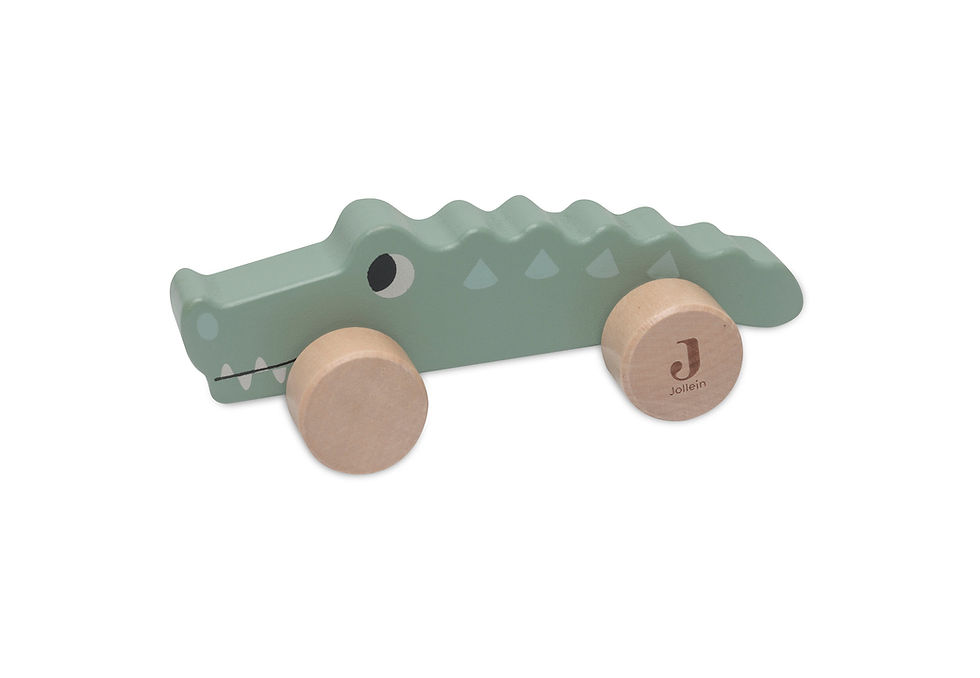 Miniature : Jouet en bois à roulettes 'croco' - Jollein
