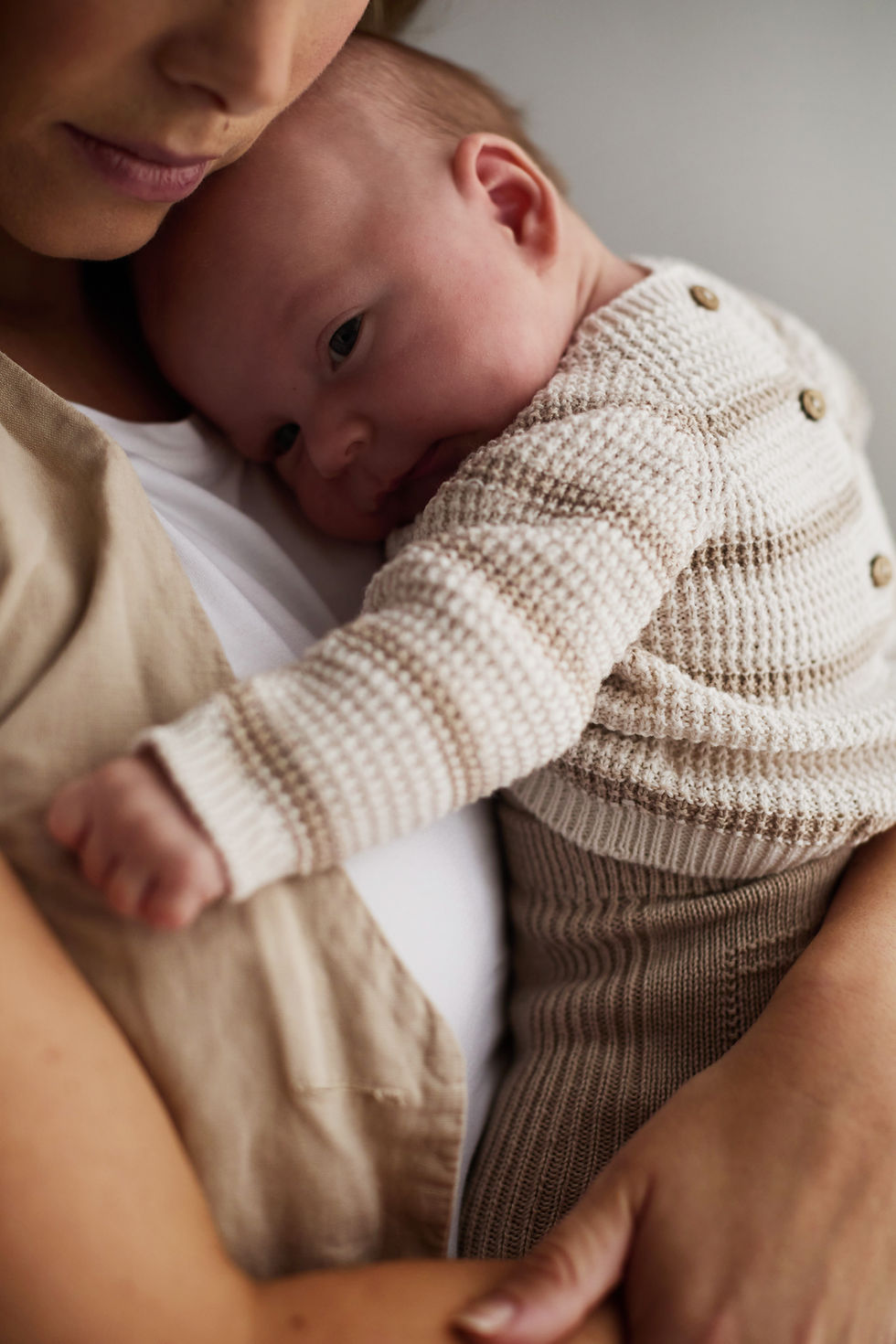 Miniature : Gilet/sweat tricot 100% coton 'Maverick' toasted - Li & Me