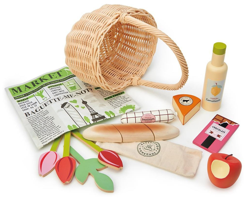 Miniature : Panier 'jour de marché' jouets en bois - Tender Leaf