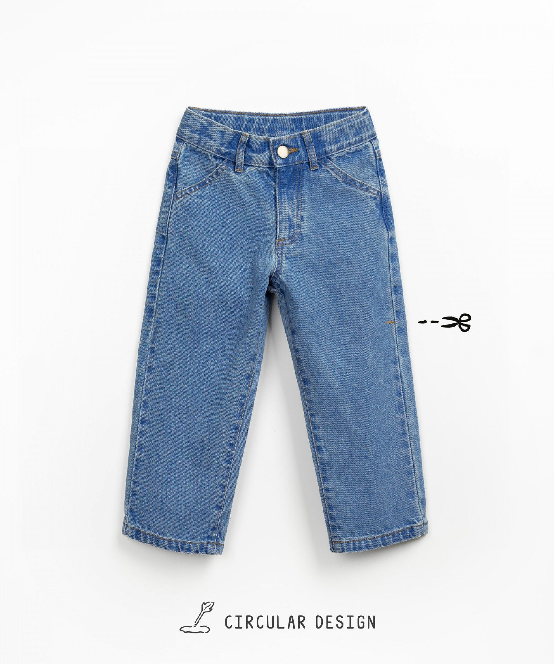 Jean en coton biologique avec bouton en coco - Play Up