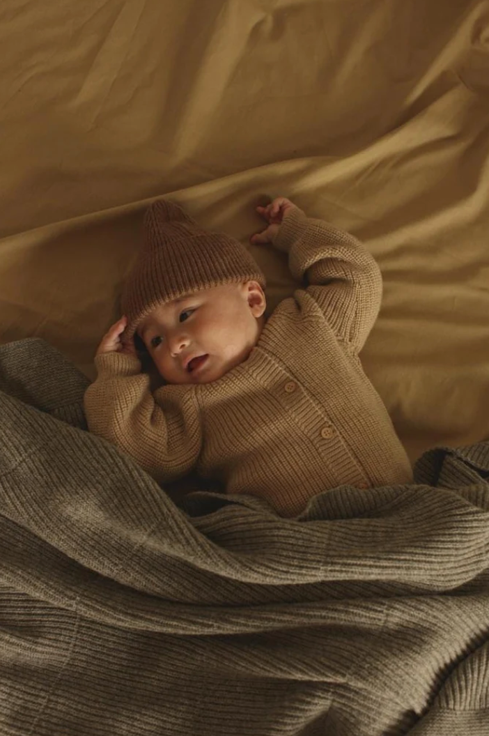 Miniature : Cardigan Inga 'sand' - Hvid