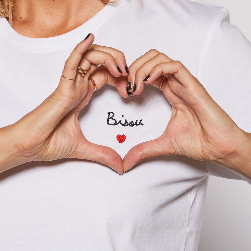 T-shirt adulte brodé Bisou - Mathilde Cabanas x Balzac Paris